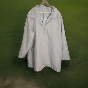 Vintage Blair Windbreaker Jacket Women Plus Size 3XL Beige Snap Pockets